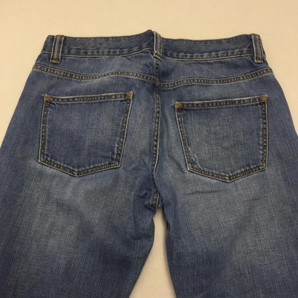 Talbots Jeans Womens 14 Blue Medium Wash Straight Leg Mid Rise Denim Classic Fit